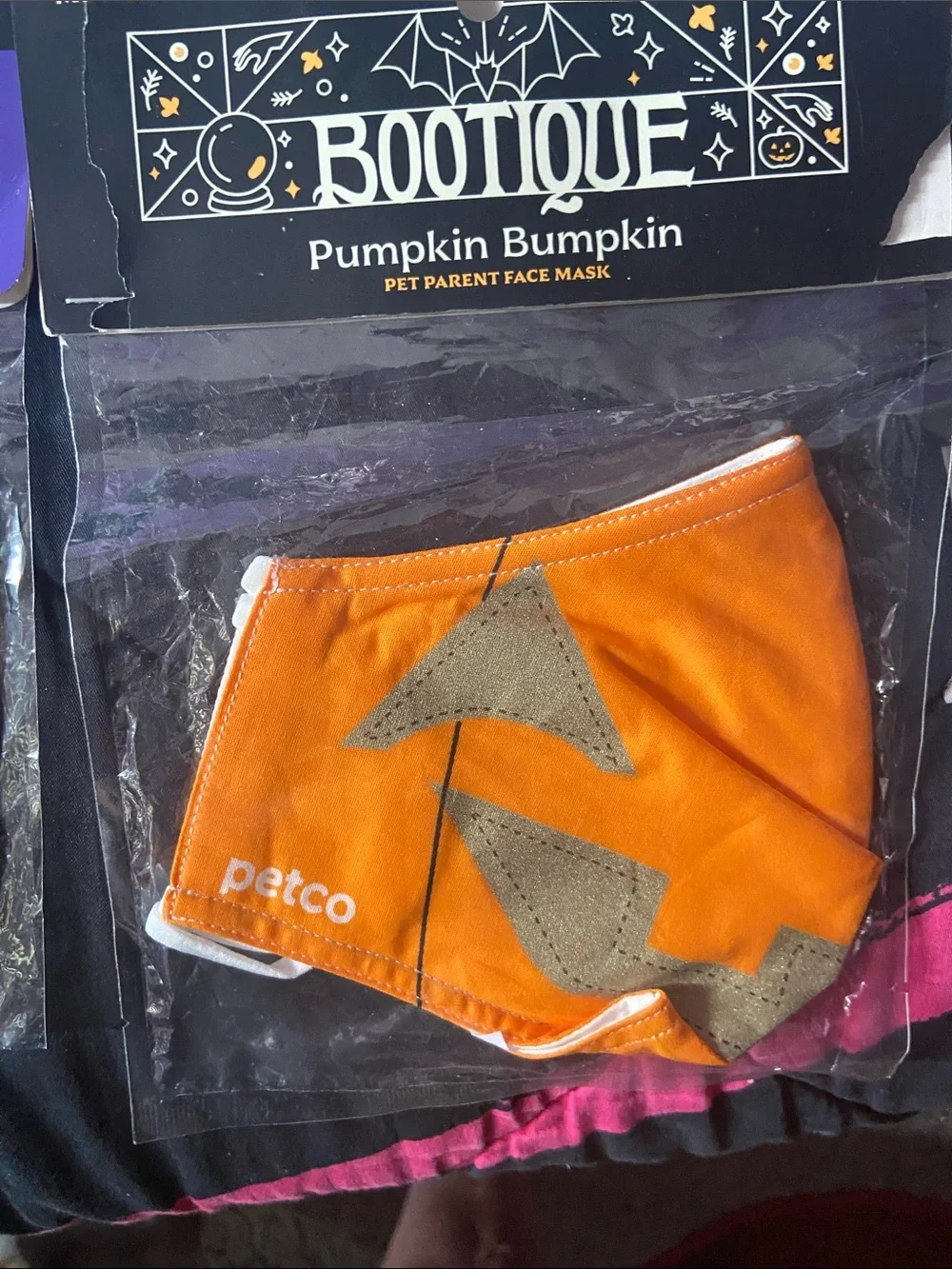 Claire's Orange Pumpkin Pet Face Mask